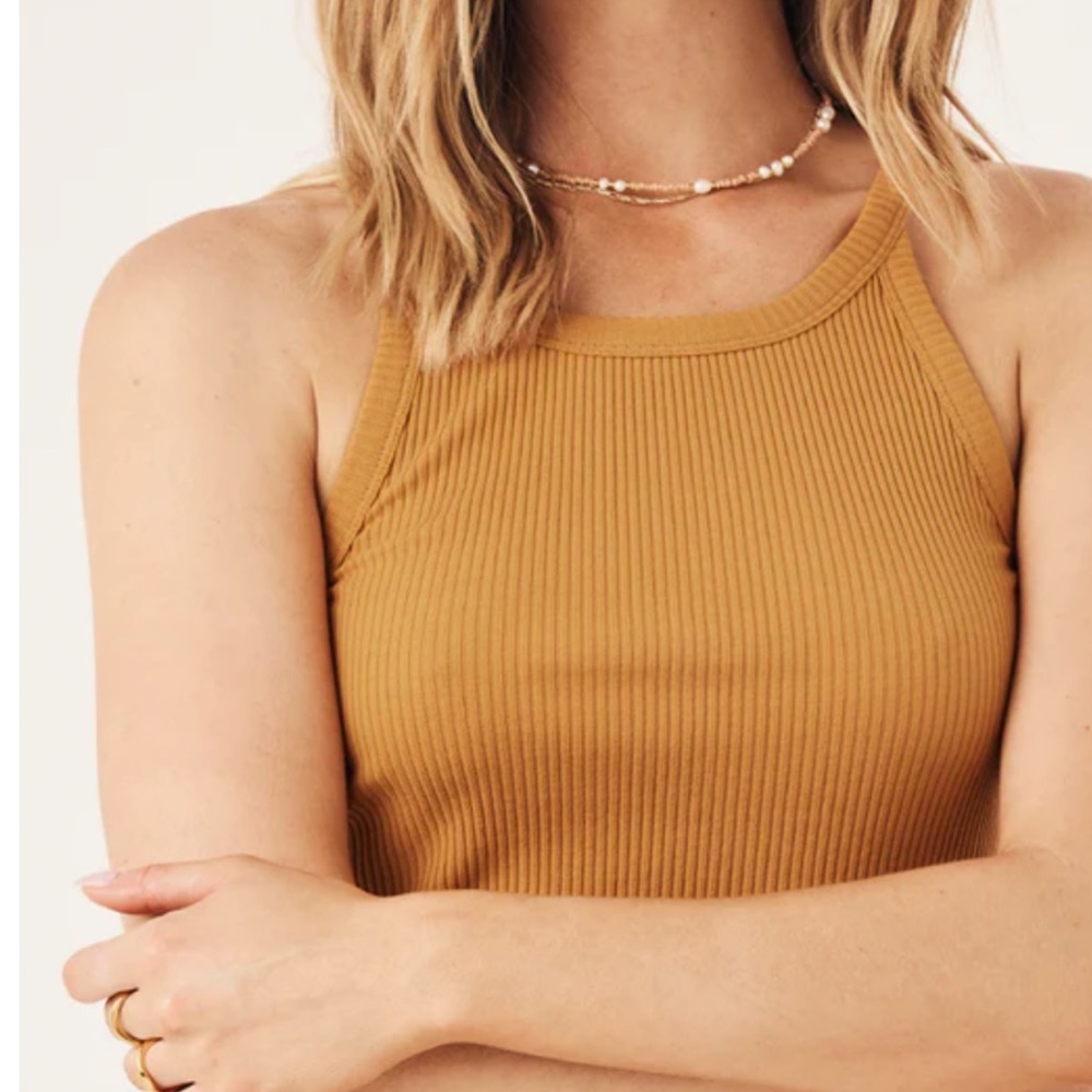 NWT Spell Cosmos Rib Tank Turmeric size Large - Picture 3 of 12
